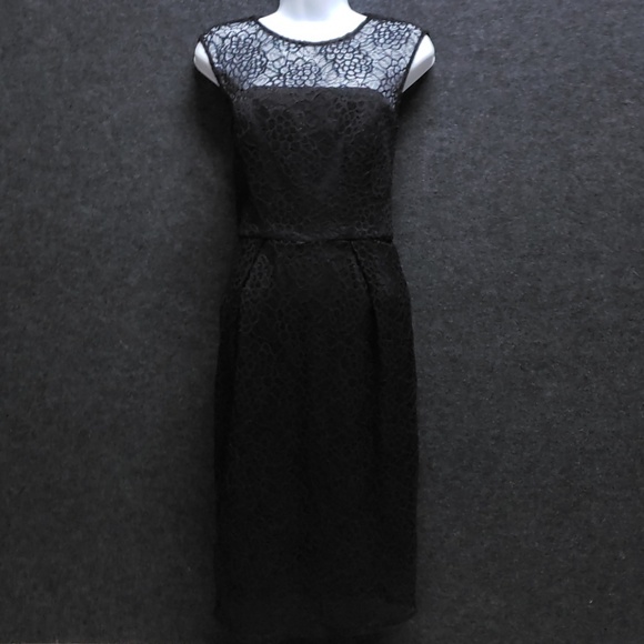 Milly black lace ruffle back sheer top dress - Picture 2 of 7